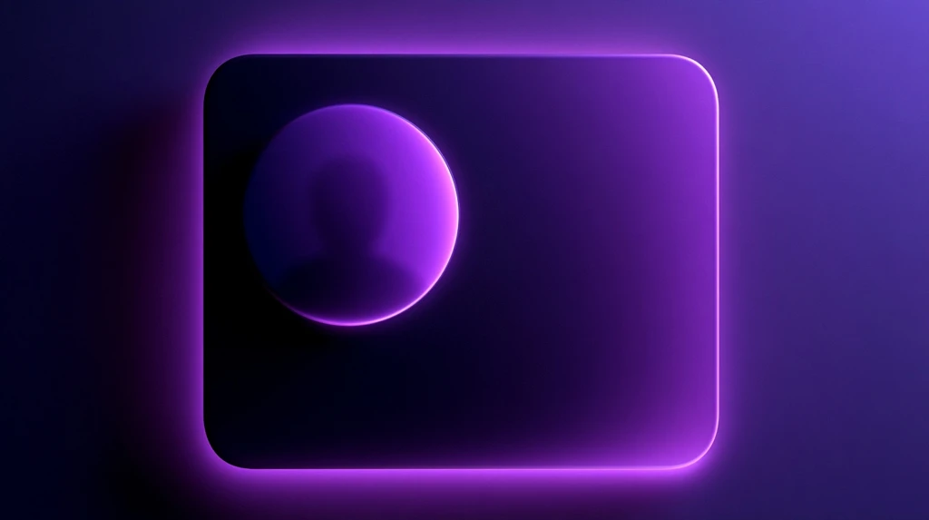 Dark purple chat application profile popout card with a large circular avatar